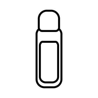 Siyah ve beyaz simge basit doğrusal moda çekici kavanoz kozmetik sıvı ile oje kaldırmak için, güzellik rehberlik için makyaj. Vektör çizimi