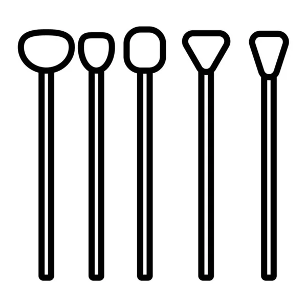 Icône noir et blanc est un ensemble linéaire simple de brosses cosmétiques glamour à la mode de différentes formes pour la poudre à rougir pour le maquillage, conseils beauté. Illustration vectorielle — Image vectorielle