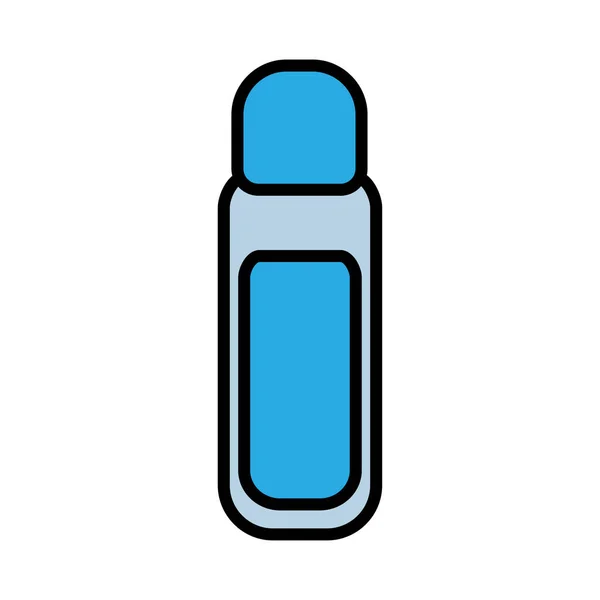 Icono azul plano simples frascos glamorosos de moda con líquido cosmético para eliminar el esmalte de uñas, maquillaje para la guía de belleza. Ilustración vectorial — Archivo Imágenes Vectoriales