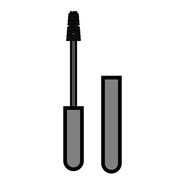 Das flache schwarze Symbol ist ein einfaches modisches glamouröses Make-up, Mascara für Wimpern und Augenbrauen, Make-up und Schönheitsberatung. Vektorillustration — Stockvektor