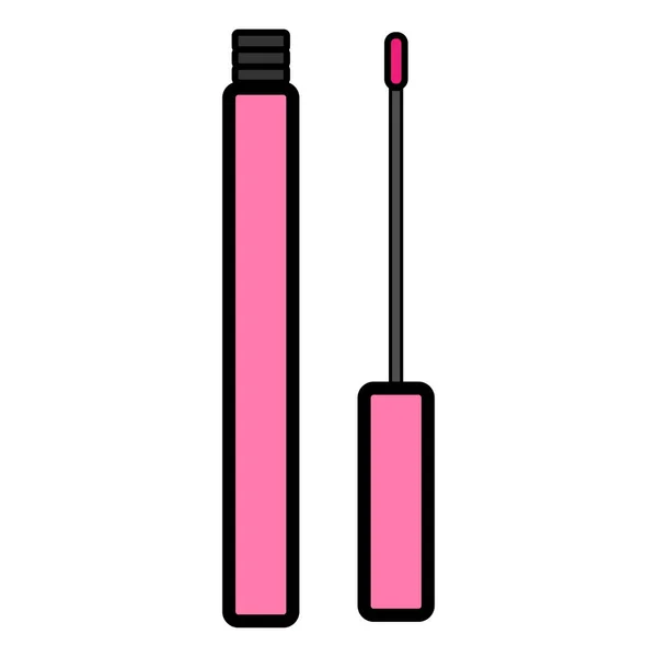 Rosa flache Symbol einfach modisch glamourösen flüssigen Lippenstift, Lippenstift mit einer flüssigen Textur, Make-up-Mousse, Kosmetik, Lippengel, Glanz. Vektorillustration — Stockvektor