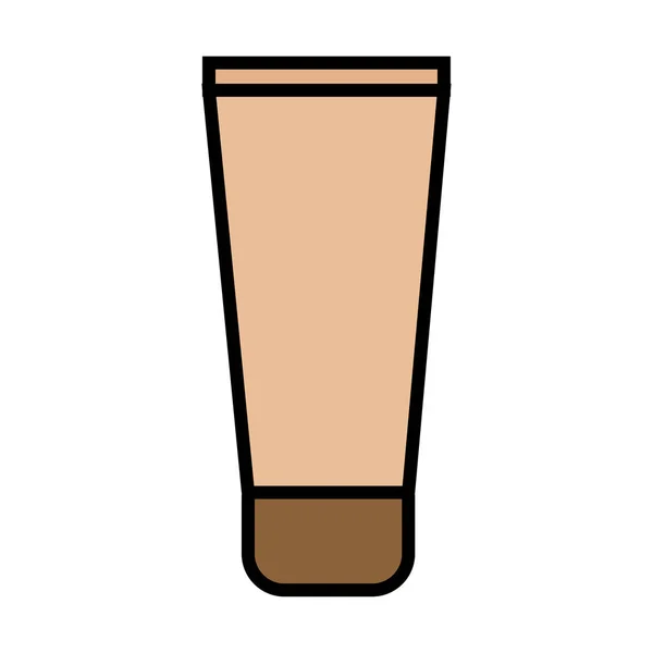 米色扁平遮光剂图标是一个简单的迷人的化妆管与手霜的脸和身体的腿，滋润和皮肤护理和美容指导。矢量插图 — 图库矢量图片