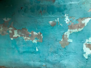 Mavi, eski, eski püskü, kırık duvar, eski ve güzel.