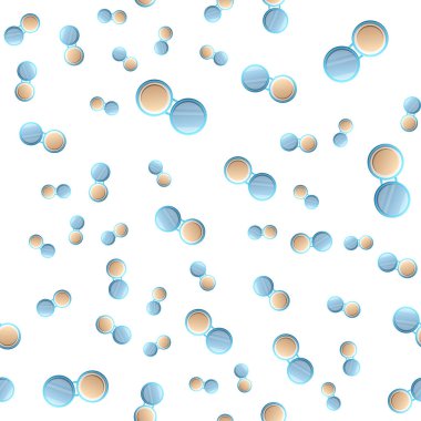  Aynalı ikon ile makyaj tozu beyaz arka planda izole edilmiş kusursuz desen. Vektör İllüstrasyonu