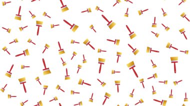 Roller and Brush 'ın duvar boyalı kusursuz deseni. Vektör