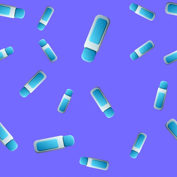 Ícone de rolo desodorizante antitranspirante branco isolado padrão sem costura no fundo azul. Cosmético para higiene corporal. Ilustração vetorial —  Vetores de Stock