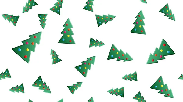 ベクトルクリスマスツリーシームレスパターン。冬の森、松の木や雪のフレーク生地、包装紙や壁紙のために印刷します。新年のパターンを祝う。ベクトルクリスマスパターン — ストックベクタ