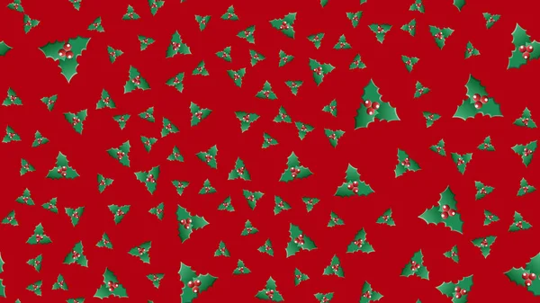 Natale Holly Berries modello senza soluzione di continuità. Illustrazione vettoriale — Vettoriale Stock