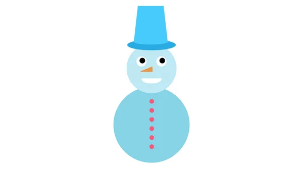 Sneeuwman met hoed en sjaal geïsoleerd op witte achtergrond. Vectorillustratie — Stockvector