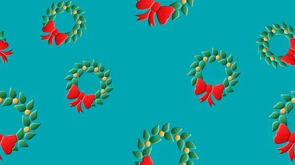 Holly berry vector seamless pattern. Christmas background with mistletoe berries — Stock Vector