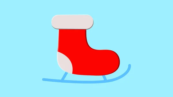 Illustration vectorielle de patins à glace blanche sur fond d'hiver — Image vectorielle