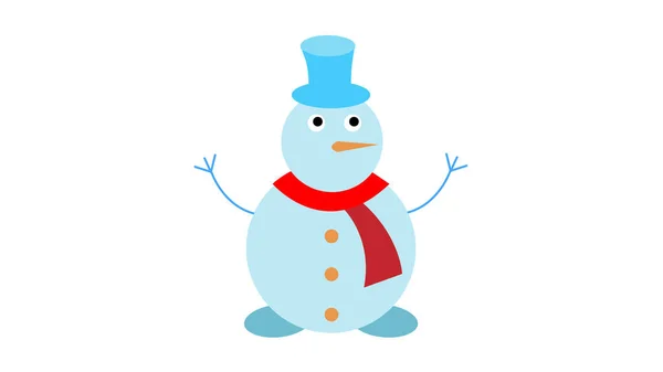 Snowman vector illustration on white background — Stock Vector