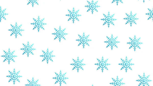 Snöflingor mönster vit snöflingor på blå bakgrund — Stock vektor