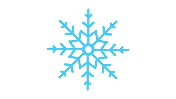 Icono del copo de nieve. Tema Navidad e invierno. Ilustración simple plana en negro sobre fondo blanco — Archivo Imágenes Vectoriales