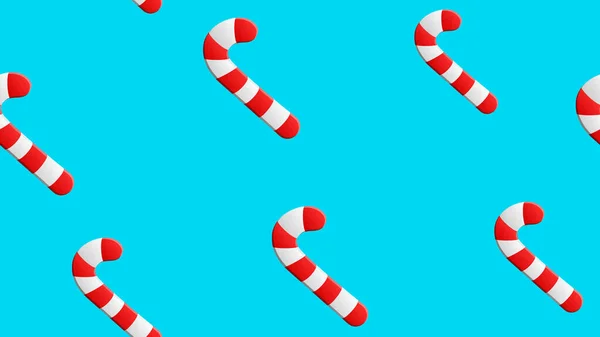 Zuckerstangen nahtlose Muster Weihnachten Vektor Lollipop Weihnachtsmann Neujahr wiederholen Tapete Fliese Hintergrund Schal isoliert — Stockvektor