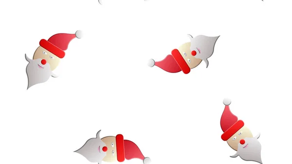 Buon Natale vettore cartone animato Babbo Natale viso indossando occhiali da sole senza cuciture modello di sfondo per il design — Vettoriale Stock