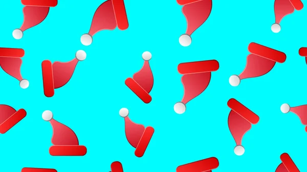 Santa Christmas Hat Vector Illustration nahtlose Muster — Stockvektor