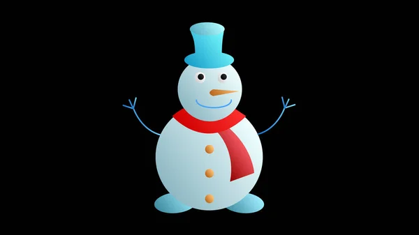 Snowman Flat Design Icône canadienne avec ombre latérale — Image vectorielle