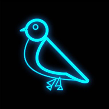 Nightingale neon ışığı. Kuş, bülbül, kış. Gece lambası reklamı. Pano ve pano için neon biçiminde vektör illüstrasyonu