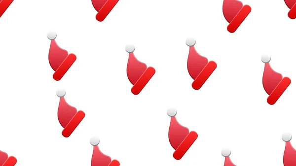 Nahtlose Weihnachten und Neujahr Muster von Droll Santa Hüte — Stockvektor