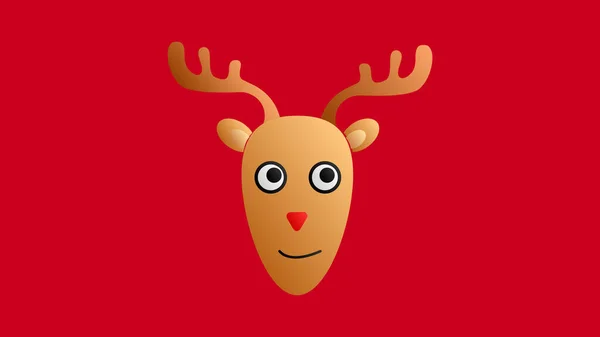 Un cerf. Tête de renne. L'icône de Noël. Illustration vectorielle en plan — Image vectorielle