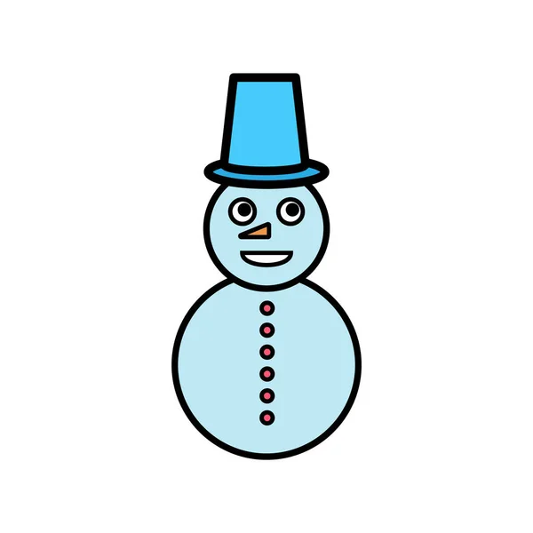 Snowman isolerad på vit bakgrund. Vektorillustration — Stock vektor