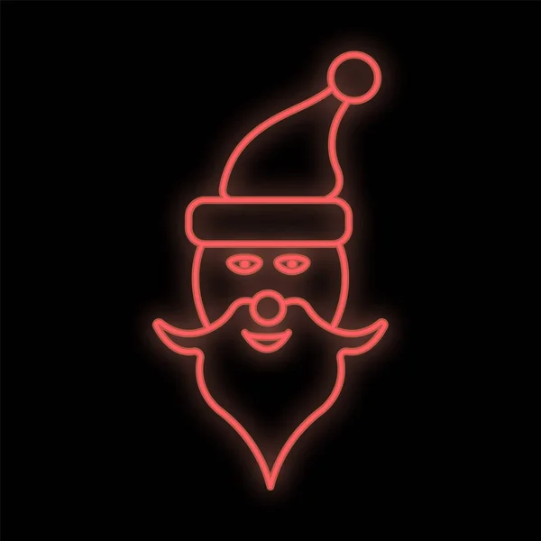 Kerstman neon teken. Merry Christmas neon banner met vintage xmas belettering op muur achtergrond — Stockvector