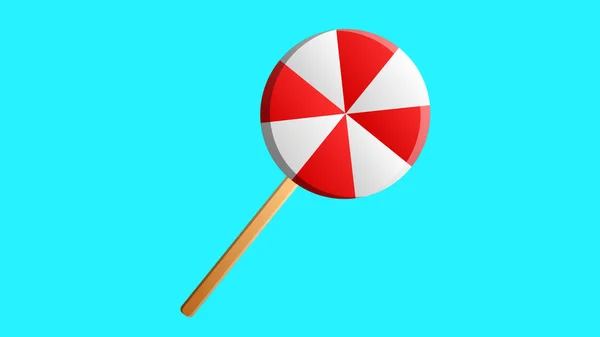Круглая розовая икона леденца. Карикатурная иллюстрация круглой розовой векторной иконки lollipop для веб-дизайна — стоковый вектор