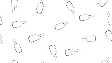 Kahverengi arka planda bir çubukta dondurma, desen, vektör çizimi. Kafeler ve restoranlar için duvar kağıdı. Çocuklar için şık bir fast food dekoru. Tatlı tatlılar ile yaratıcı kafeterya tasarımı