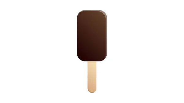 Zmrzlina na klacku na bílém pozadí, vektorová ilustrace. černá a bílá zmrzlina v hnědé čokoládě. sladký mléčný dezert pro děti a dospělé — Stockový vektor