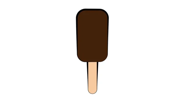 Піктограма морозива, сучасний мінімальний стиль плоского дизайну. Шоколадний морозиво на паличці, Векторні ілюстрації — стоковий вектор