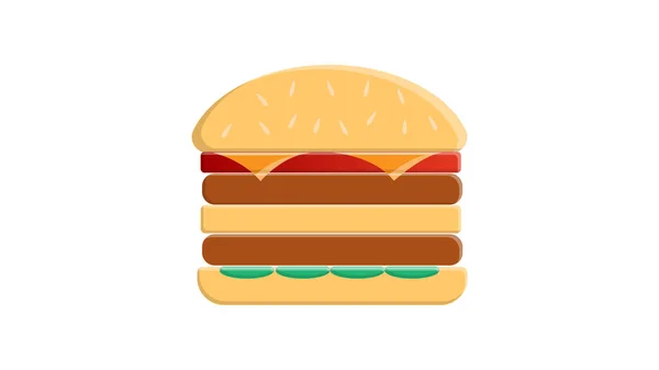 Icône burger. Illustration plate de l'icône vectorielle burger pour toile isolée sur blanc — Image vectorielle