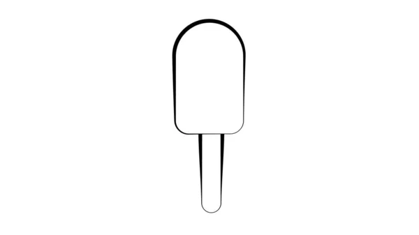 Мороженое сладкое, молоко, фруктовое мороженое на палочке на белом фоне, векторная иллюстрация. эскимо рисуется в стиле карандашного рисунка. черно-белое изображение — стоковый вектор