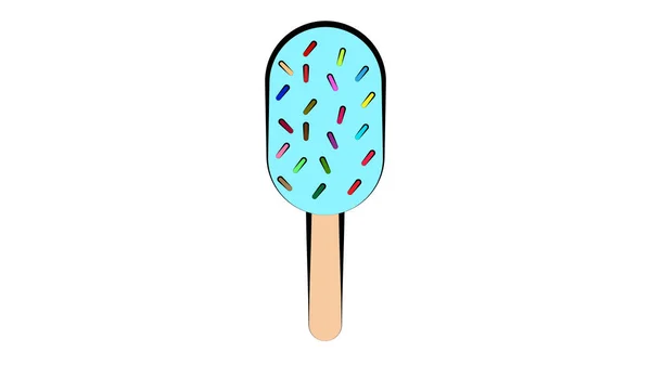 Ícone plano de sorvete. Icecream cone vetor ilustração isolado — Vetor de Stock