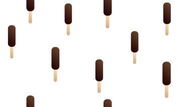 Elle çizilmiş leziz, dikişsiz desenli dondurmalar. Şık yaz tasarımı