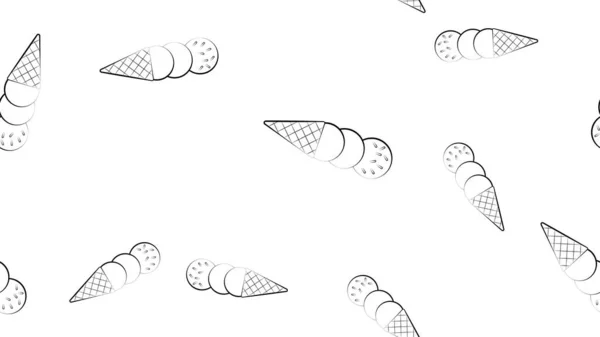 Dibujos animados dibujado a mano patrón de helado sin costura. Muchos símbolos, objetos y elementos. Fondo de vector divertido perfecto — Archivo Imágenes Vectoriales