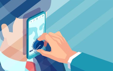 Konsept tasarımı kırpma politikacının smartphone sansür nedeniyle erkekte hacmi kısma