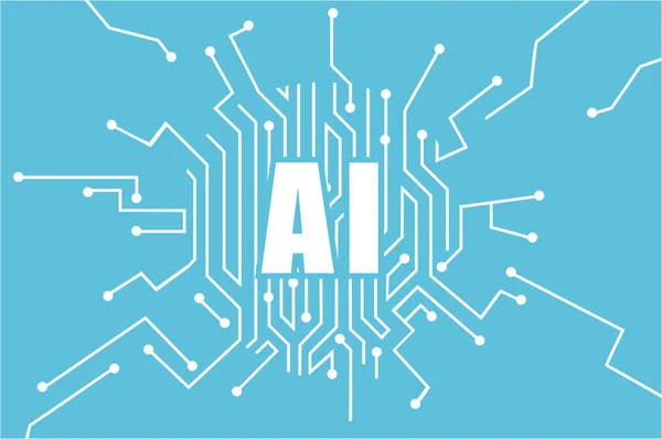 人工智能标志的向量 机器学习理念 神经网络与现代技术 — 图库矢量图片