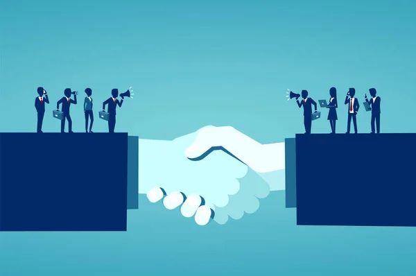 Vector van ondernemers een akkoord na succesvolle onderhandelingen — Stockvector