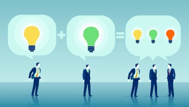 Beyin fırtınası fikirlerini İşadamlarından vektör 