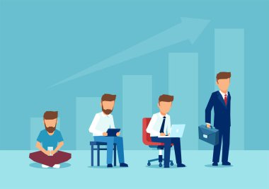 Bir adamın hayatını değiştiren, başarılı bir işadamı olma vektörü 