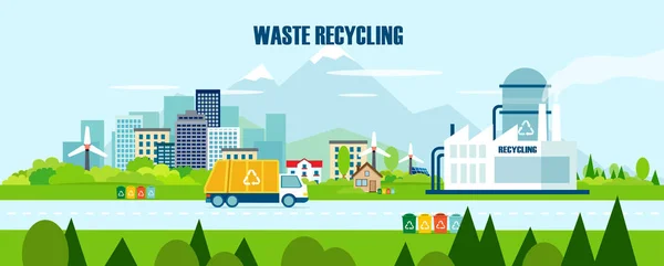Vector concept pure nature, waste recycling — Stock Vector