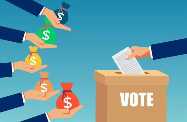 Vector of a lobbyist buying election vote. — Stock Vector