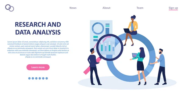 Concepto Investigación Análisis Datos Vector Equipo Empresarial Que Analiza Informe — Vector de stock