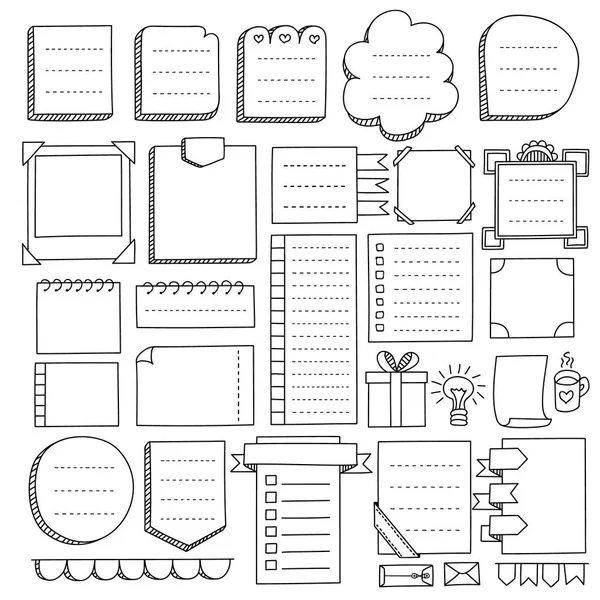 Opsommingsteken Dagboek Hand Getekend Vectorelementen Voor Notebook Agenda Planner Doodle — Stockvector