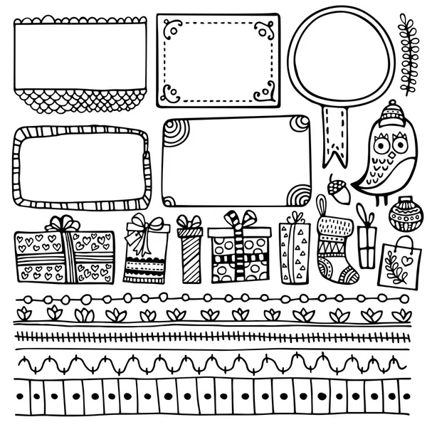 Diario Bala Dibujado Mano Elementos Vectoriales Para Cuaderno Diario Planificador — Archivo Imágenes Vectoriales