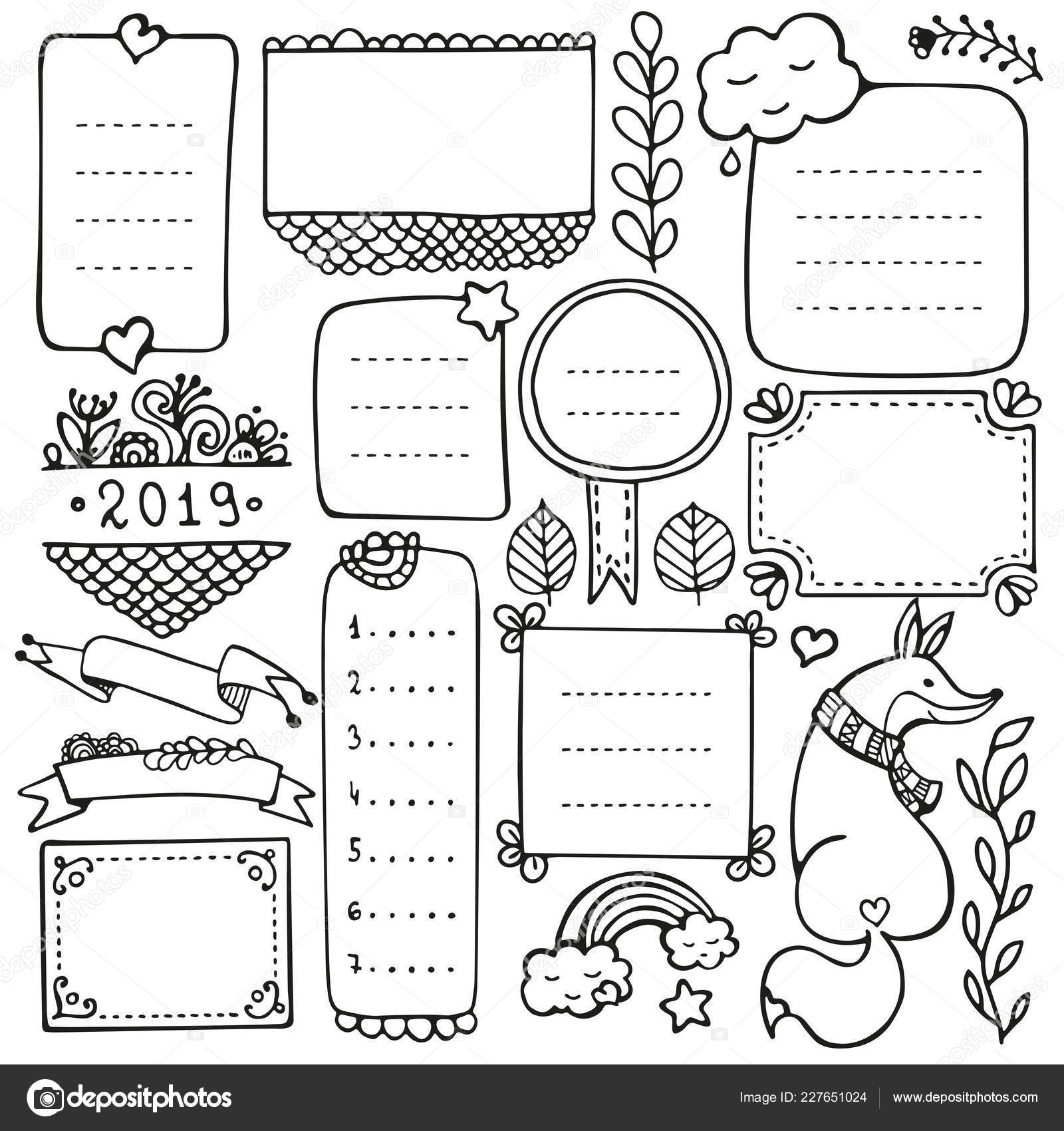 Premium Vector  Cute journal doodles, hand drawn notebook diary