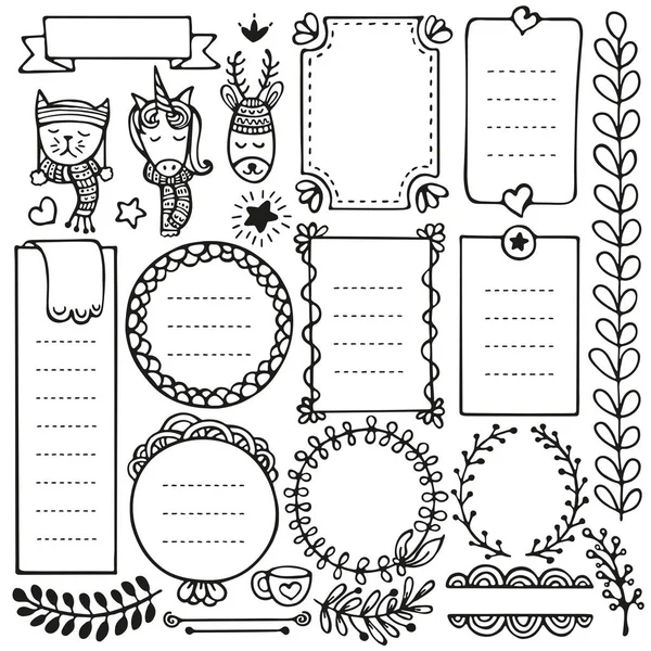 Journal Balles Éléments Vectoriels Dessinés Main Noël Pour Ordinateur Portable Graphismes Vectoriels