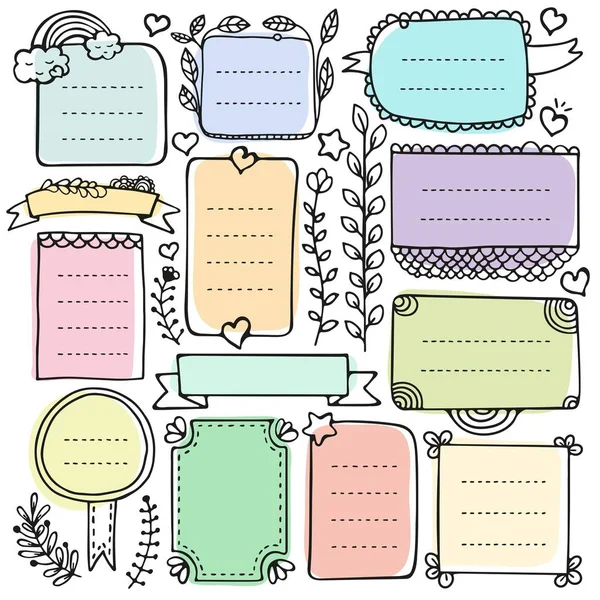 Bullet Journal Éléments Vectoriels Dessinés Main Pour Ordinateur Portable Journal — Image vectorielle