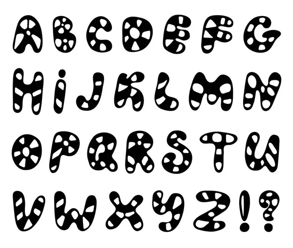 Handgezeichneter Abc Vektor Isoliert Auf Weißem Hintergrund Niedliches Doodle Alphabet — Stockvektor